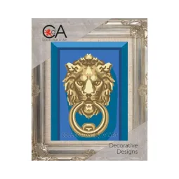 Kit de tapisserie avec canevas imprimé 14x18 Lion lock CDA3007K