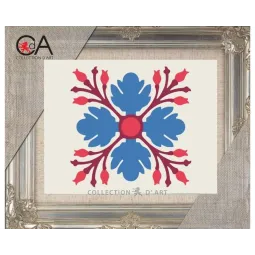 Gobelin-Set mit bedruckter Leinwand 18x14 Blaue Blume CDA3002K