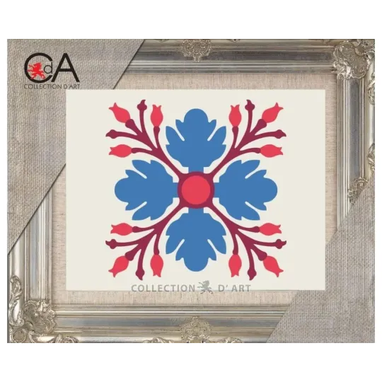 Gobelin-Set mit bedruckter Leinwand 18x14 Blaue Blume CDA3002K