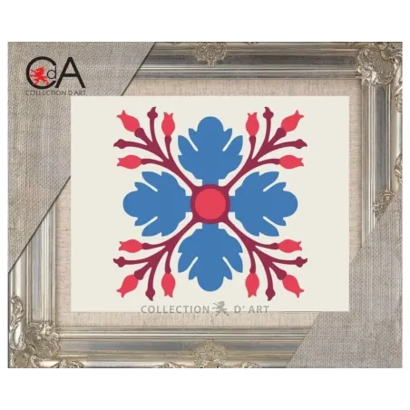 Tapestry Kit with printed canvas 18x14 Blue flower CDA3002K