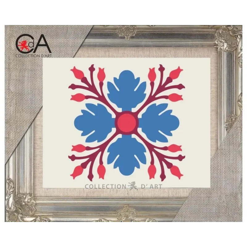 Kit de tapisserie avec toile imprimée 18x14 Fleur bleue CDA3002K