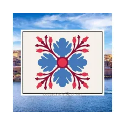 Gobelin-Set mit bedruckter Leinwand 18x14 Blaue Blume CDA3002K