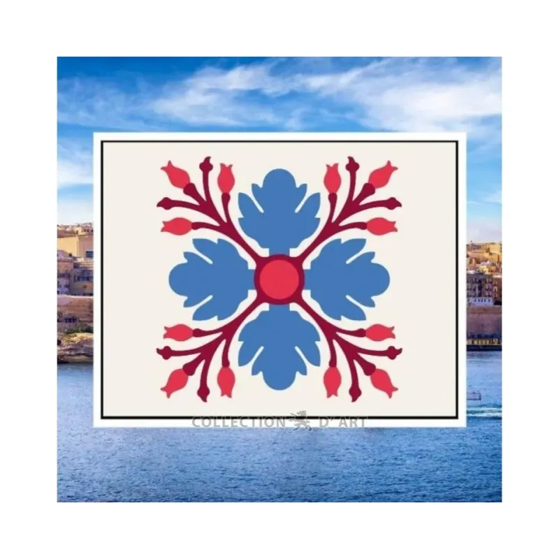 Gobelin-Set mit bedruckter Leinwand 18x14 Blaue Blume CDA3002K