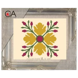 Tapestry Kit with printed canvas 18x14 Yellow flower CDA3003K