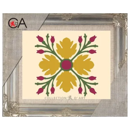 Tapestry Kit with printed canvas 18x14 Yellow flower CDA3003K