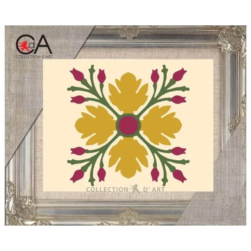 Kit de tapisserie avec toile imprimée 18x14 Fleur jaune CDA3003K