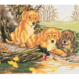 Печатное полотно 18x22 Лабрадор щенки CDAA38