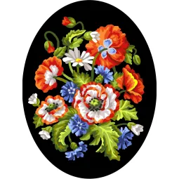 Toile imprimée 18x24 Fleurs avec fond noir CDA7027