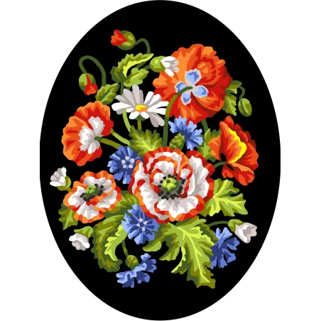 Bedruckte Leinwand 18x24 Blumen mit schwarzem Hintergrund CDA7027