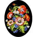Bedruckte Leinwand 18x24 Blumen mit schwarzem Hintergrund CDA7027