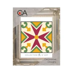 Tapestry Kit with printed canvas 14x14 Ornament CDA3005K