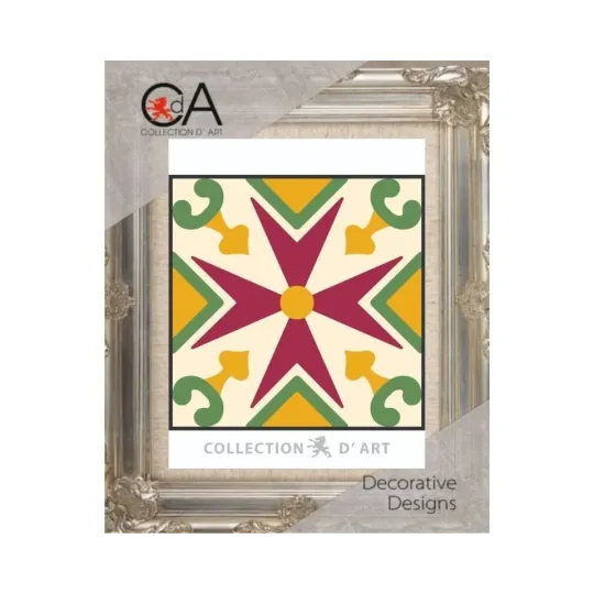 Kit de tapisserie avec toile imprimée 14x14 Ornement CDA3005K