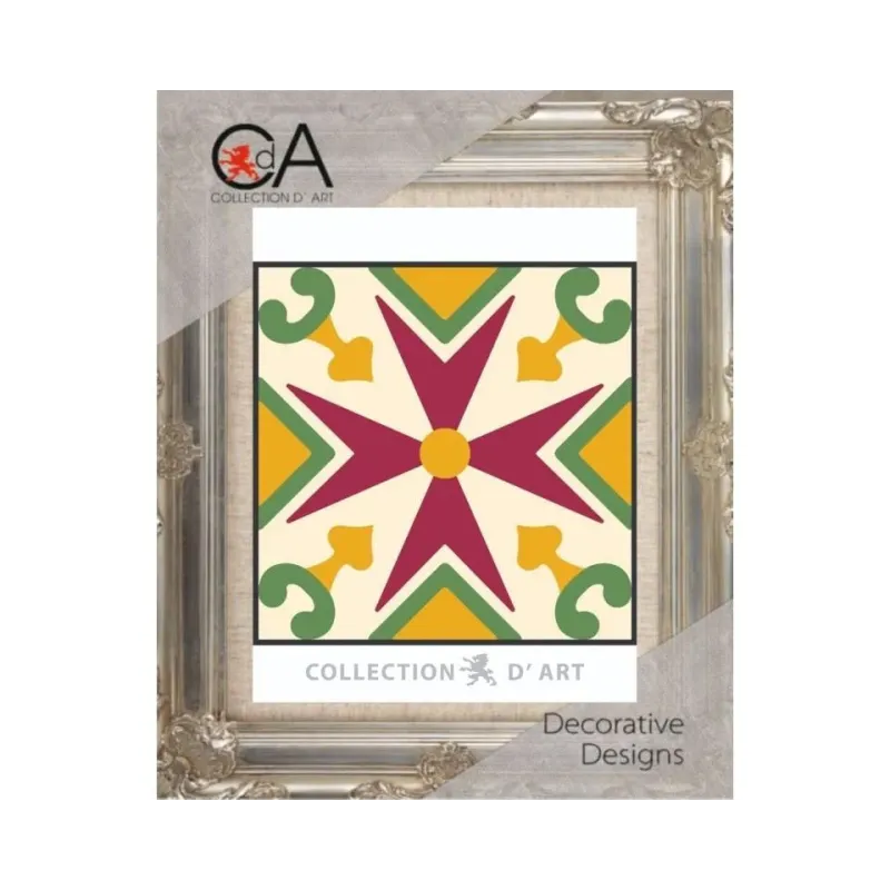 Gobelin-Set mit bedruckter Leinwand 14x14 Ornament CDA3005K