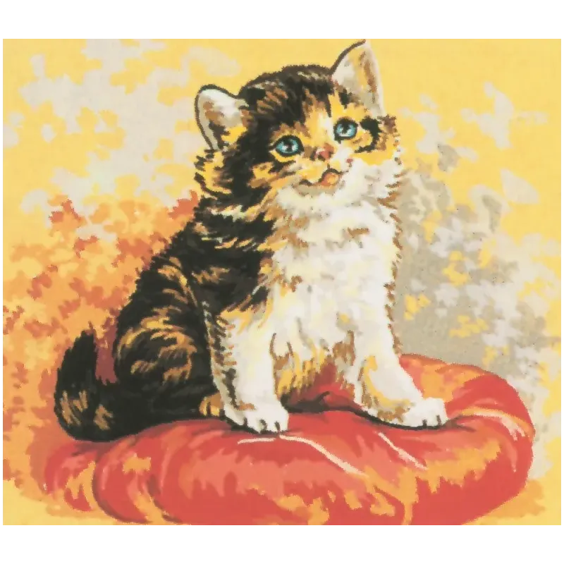 Toile imprimée 18x22 Chaton sur un coussin CDAA37