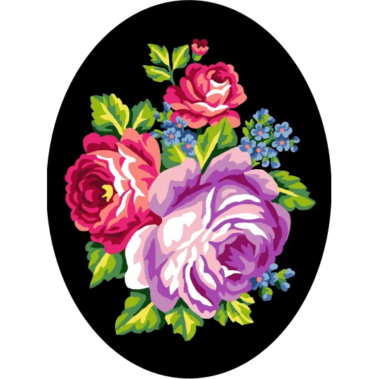 Toile imprimée 18x24 Fleurs avec fond noir CDA7026