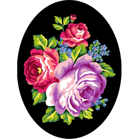 Bedruckte Leinwand 18x24 Blumen mit schwarzem Hintergrund CDA7026