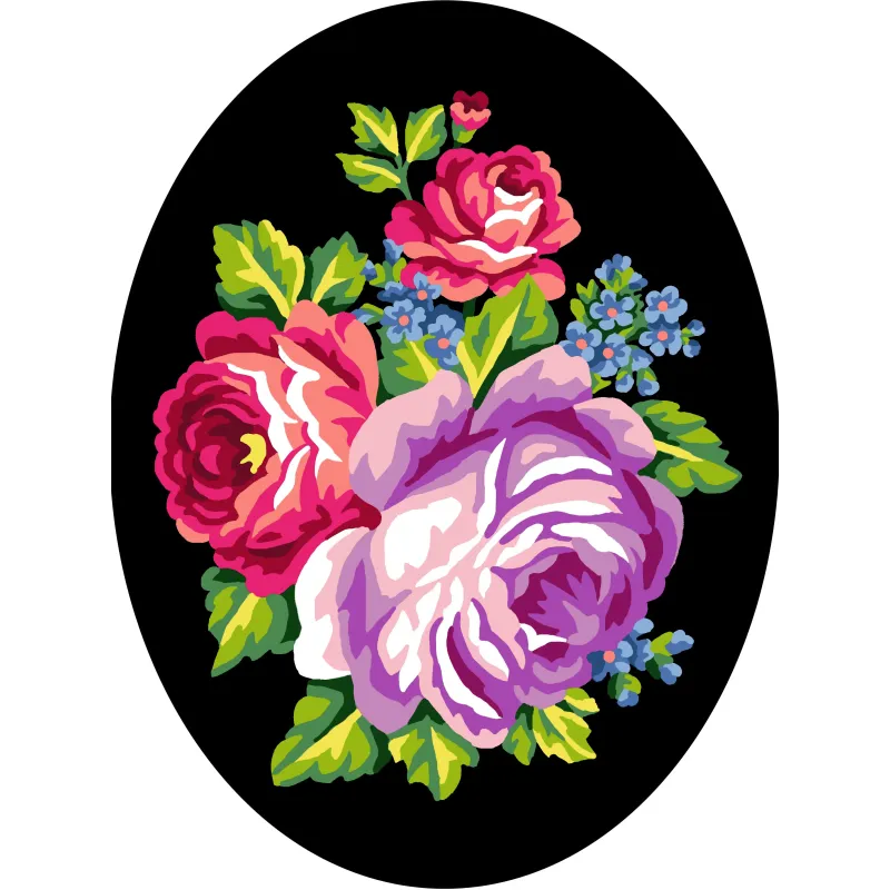 Bedruckte Leinwand 18x24 Blumen mit schwarzem Hintergrund CDA7026