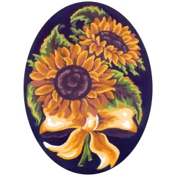 Printed Canvas 18x24 Sunflower Posy, Oval CDA7022