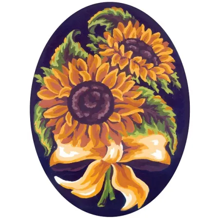 Bedruckte Leinwand 18x24 Sonnenblumen Posy, Oval CDA7022
