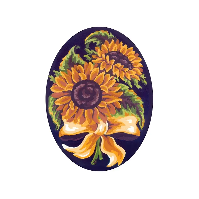 Toile Imprimée 18x24 Tournesol Posy, Ovale CDA7022