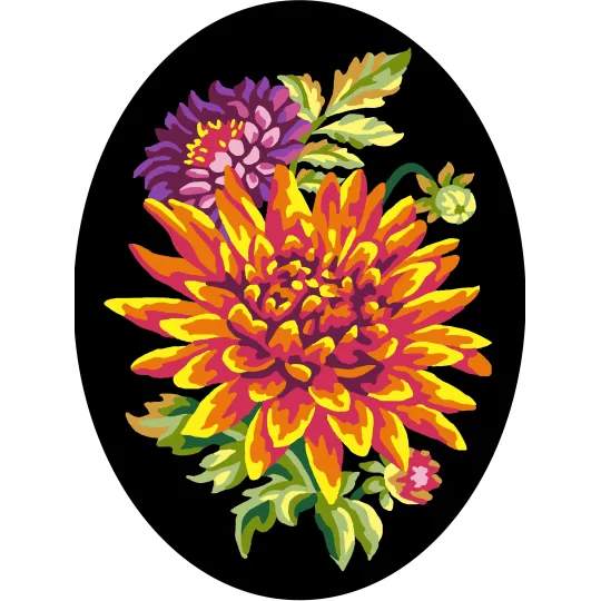 Printed Canvas 18x24 Flowers with black Backround CDA7025