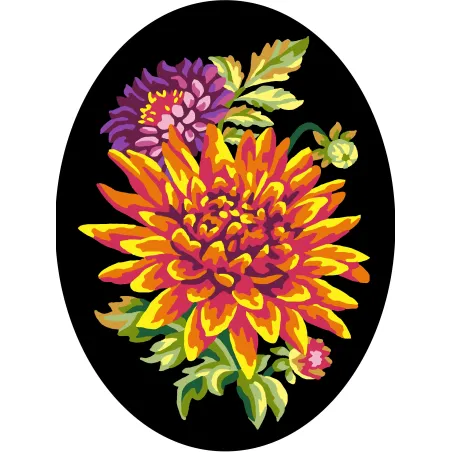 Bedruckte Leinwand 18x24 Blumen mit schwarzem Hintergrund CDA7025