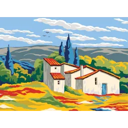 Холст с печатью 22x30 Белый дом CDA6295