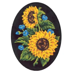 Gedruckte Leinwand 18x24 Sonnenblumen, Oval CDA7021
