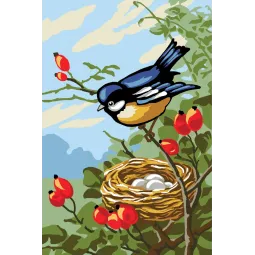 Spausdinta drobė 20x30 Paukštis su lizdu CDA6290