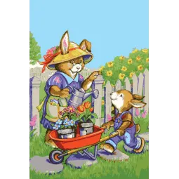 Bedruckte Leinwand 22x30 Omas Gartenhelfer CDA6274