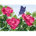 Printed Canvas 22x30 Butterfly on Roses CDA6244