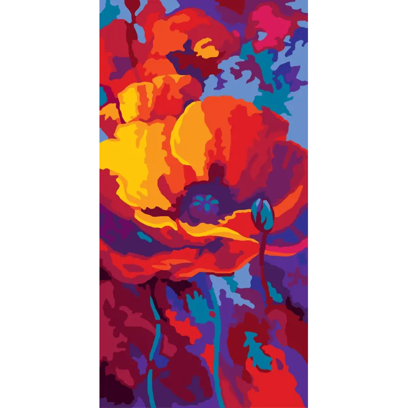 Bedruckte Leinwand 22x50 Mohnblume CDA8060