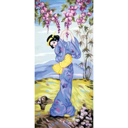Toile imprimée 23x50 Geisha en automne CDA8053