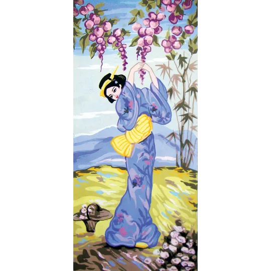 Toile imprimée 23x50 Geisha en automne CDA8053