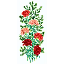 Printed Canvas 21x49 Carnations CDA8020