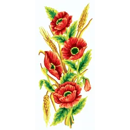 Bedruckte Leinwand 21x49 Mohnblumen und Weizen CDA8021