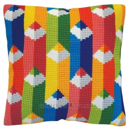 Kit de coussin compté "Crayons de couleur" 40 x 40 cm CDA5469CC