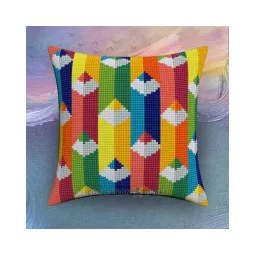 Kit de coussin compté "Crayons de couleur" 40 x 40 cm CDA5469CC