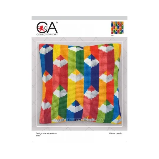 Counted Cushion kit "Colour pencils" 40 x 40 cm CDA5469CC