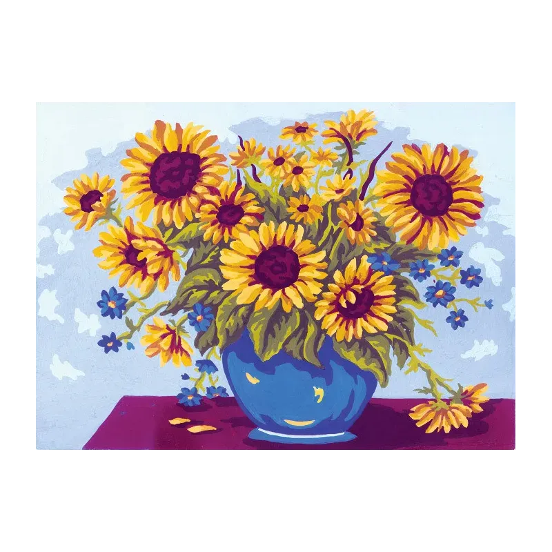 Toile Imprimée 22x30 Tournesols dans un Bol Bleu CDA6226