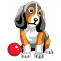 Printed Canvas 14x18 Puppy with Ball CDA3330