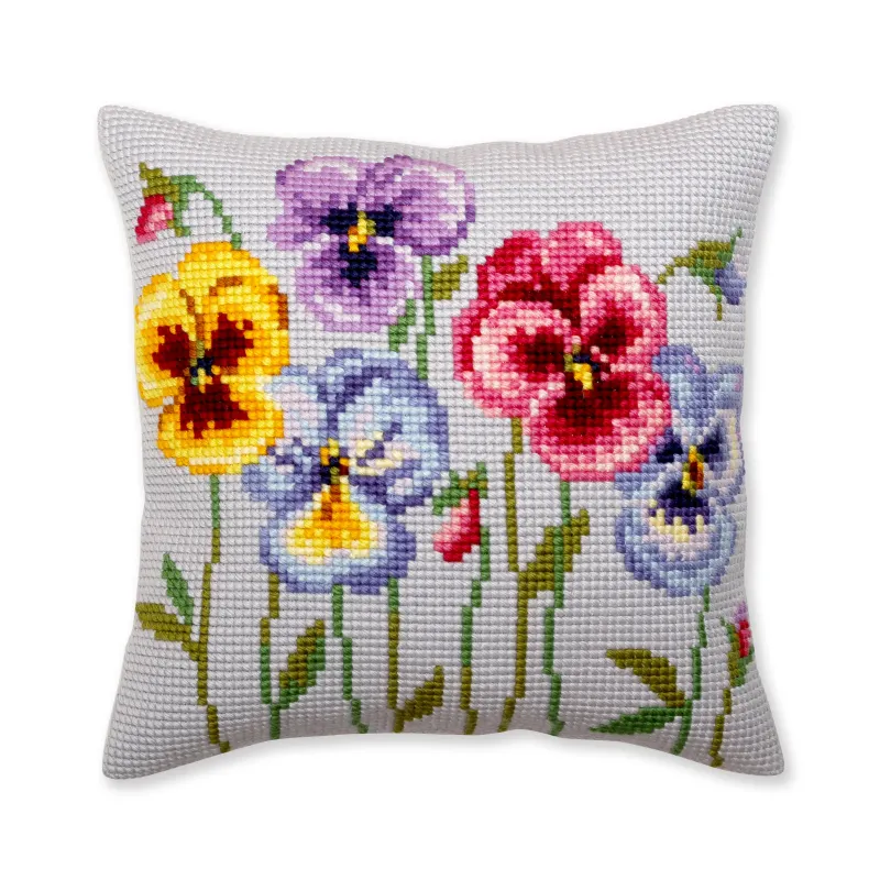 Kit coussin Pensées 40 X 40 cm CDA5383