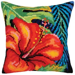 Cushion kit Hibiscus flower 40 X 40 cm CDA5360