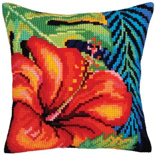 Kit coussin Fleur d'hibiscus 40 X 40 cm CDA5360