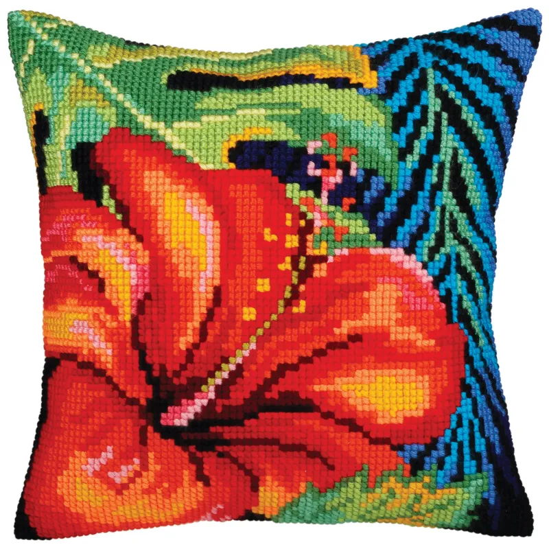 Kit coussin Fleur d'hibiscus 40 X 40 cm CDA5360