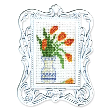 Miniatiūrinis siuvinėjimo ir kryželių rinkinys su rėmeliu RTOFA011