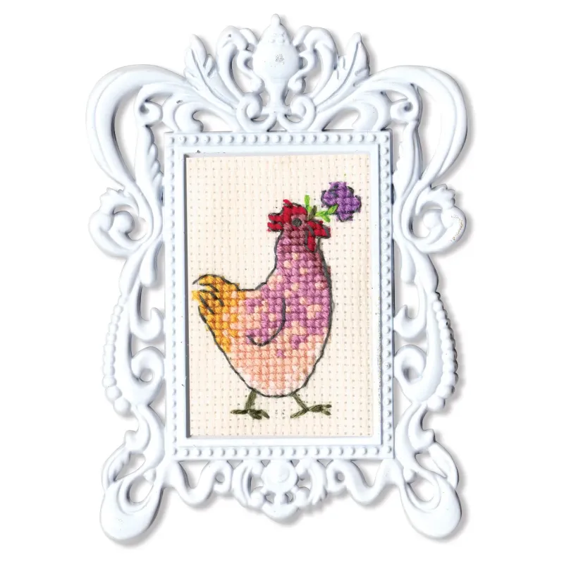 Miniature embroidery & cross stitch kit with frame FA007