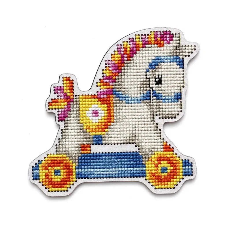 Cross-stitch kit with perforated wooden form EHW052