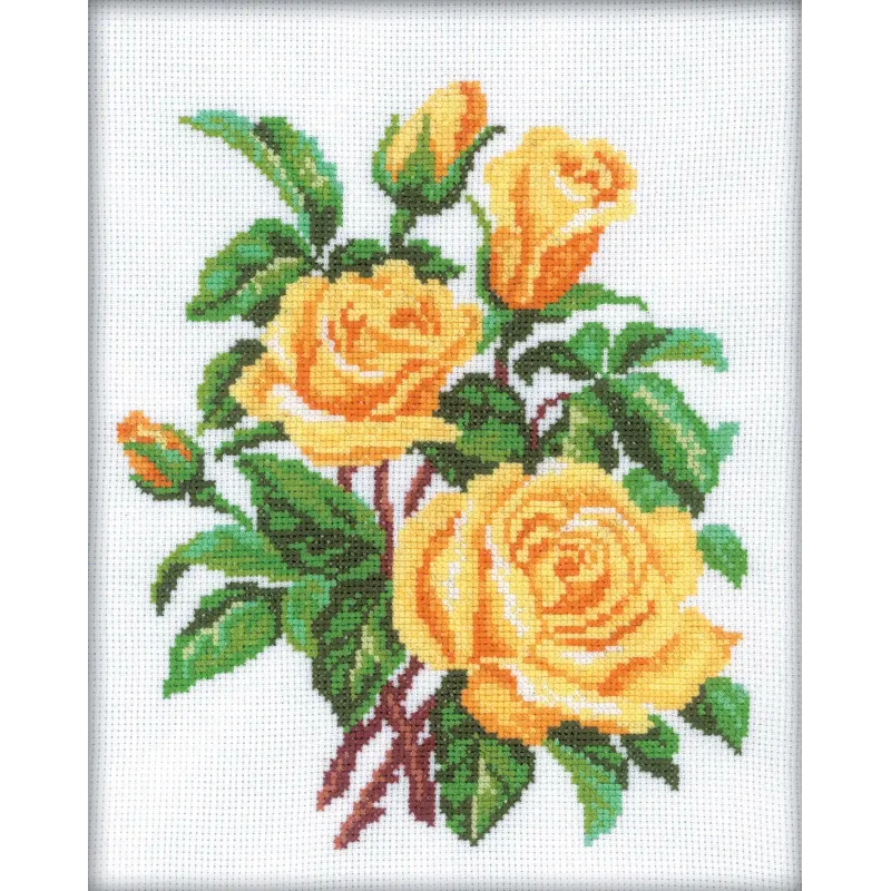 Kreuzstich-Set "Gelbe Rosen" RTOM143