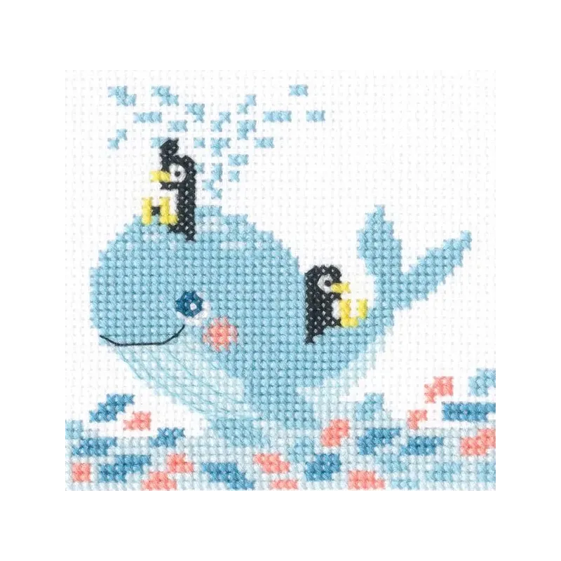 Kit point de croix "Baleine avec pingouins" RTOH291